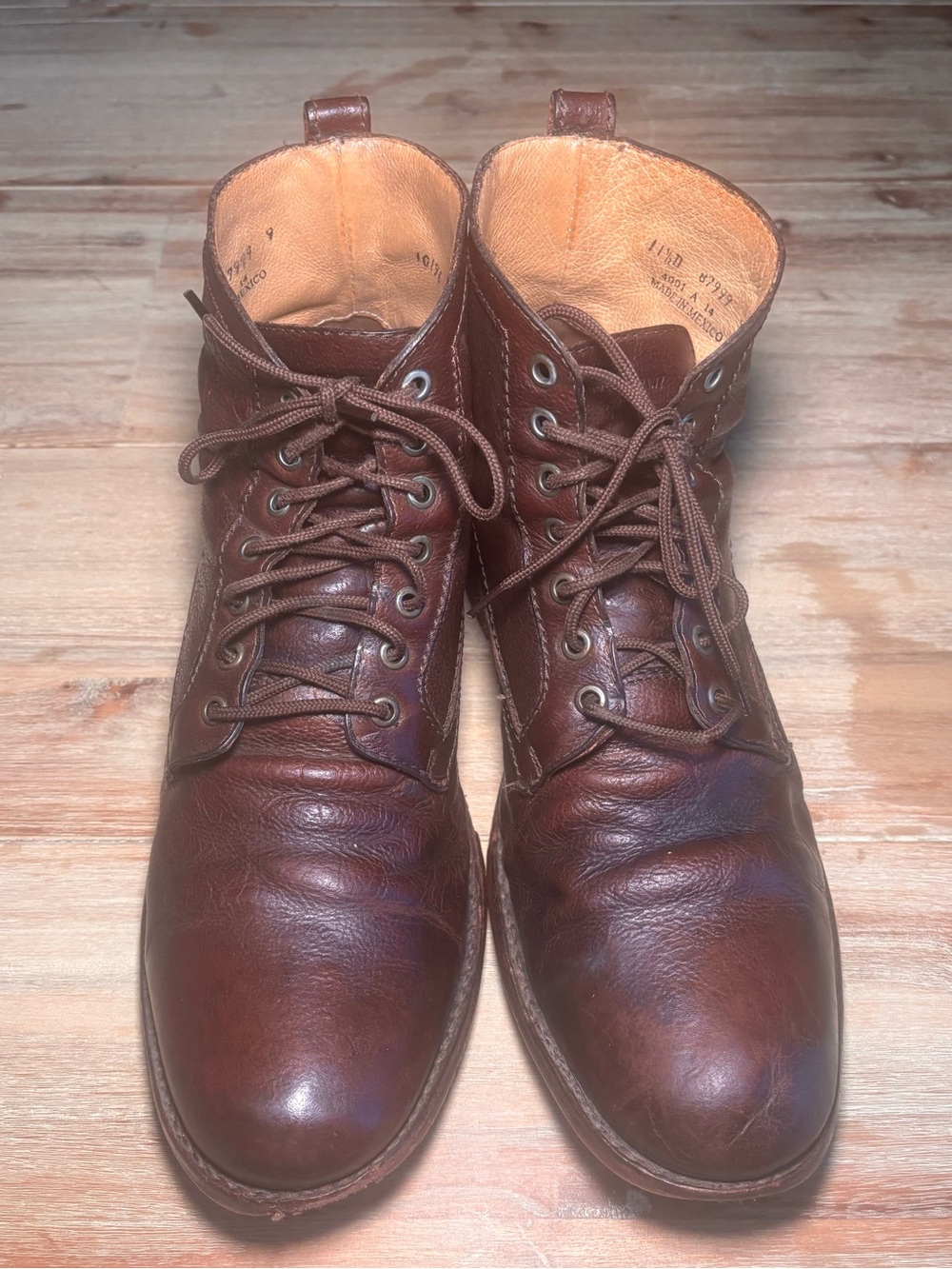 Vintage Frye Brown Leather Lace Up Boots Men’s 11.5D Soles Need Repair